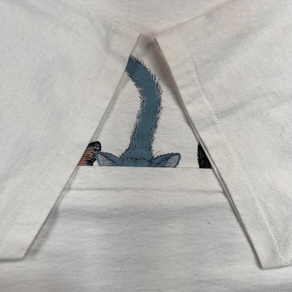 VTG 90s Hanes 50/50 Walking Cats Graphic Single Stitch T Shirt Unisex XXL White - Picture 7 of 8